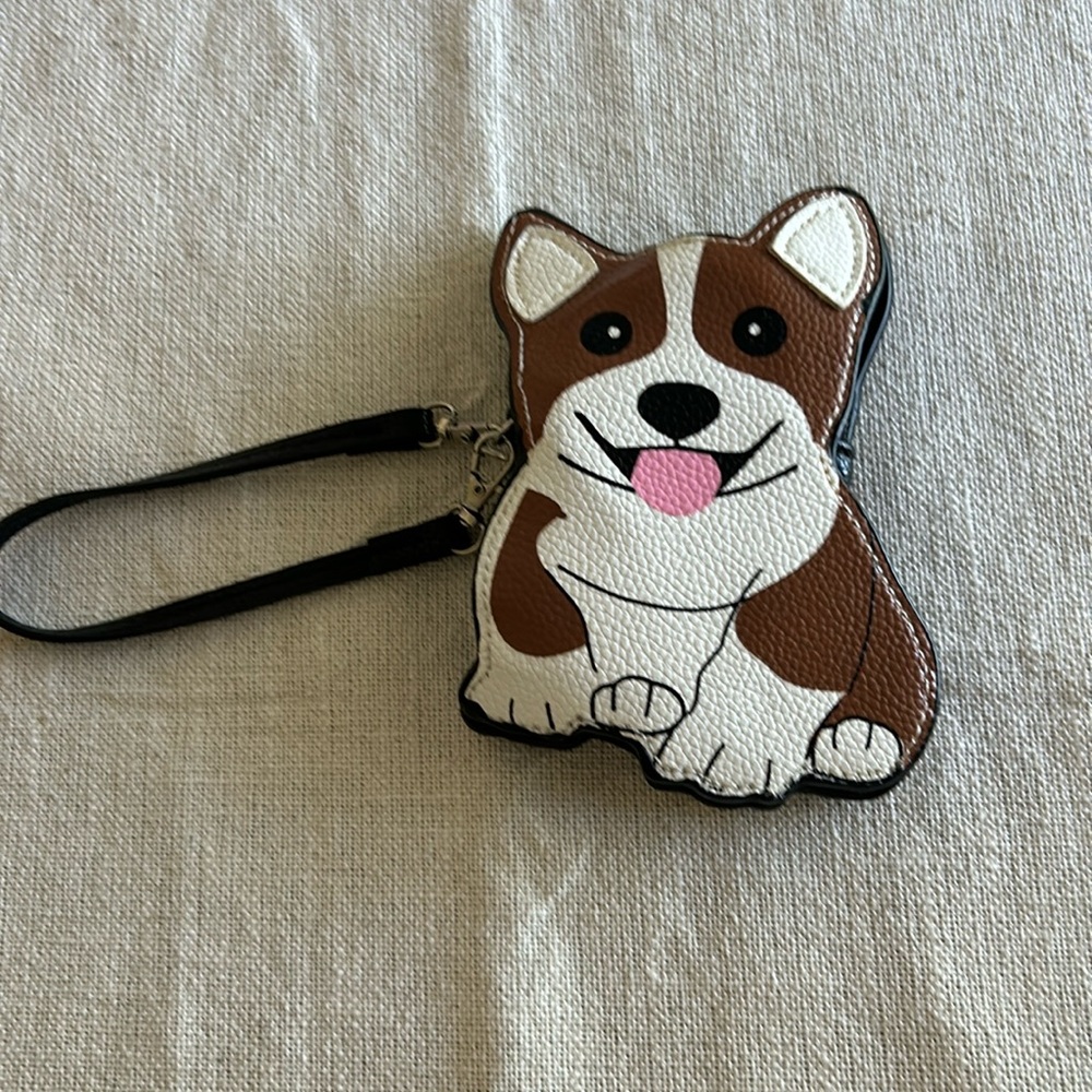 Corgi Dog Vinyl Wristlet